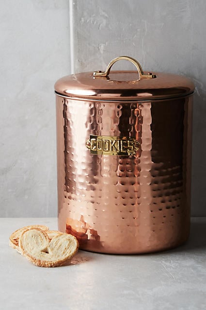 Anthropologie Hammered Copper Cookie Jar