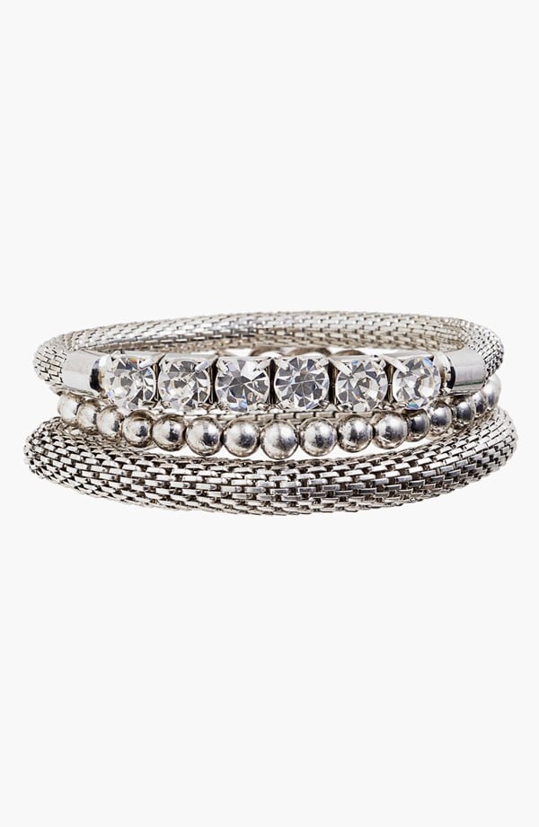 Spring Street Mesh & Crystal Bracelet Set (Set of 3) ($28)