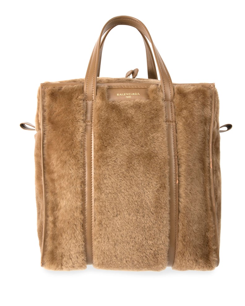 Balenciaga Bazar Shopper Small Shearling Fur Bag