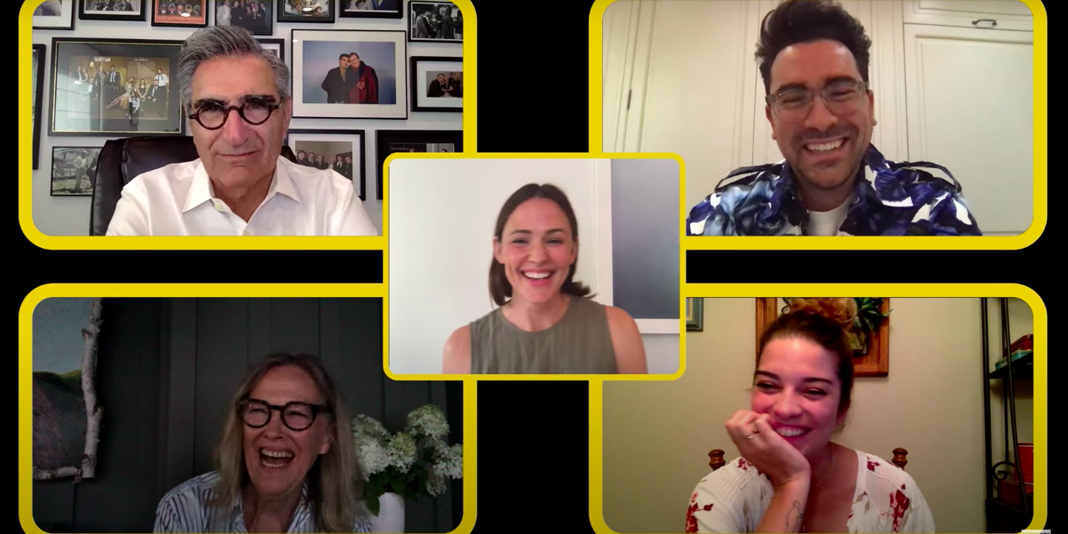 Jennifer Garner Interviews the Schitt's Creek Cast Video POPSUGAR Entertainment