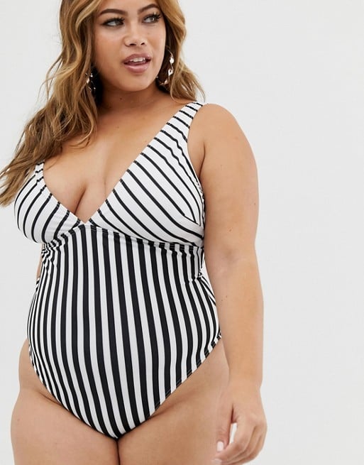 ASOS Design Curve Recycled V Front Swimsuit