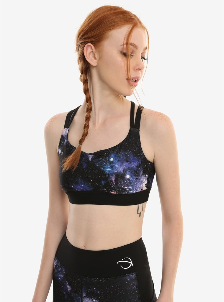 Galaxy Print Low-Impact Sports Bra
