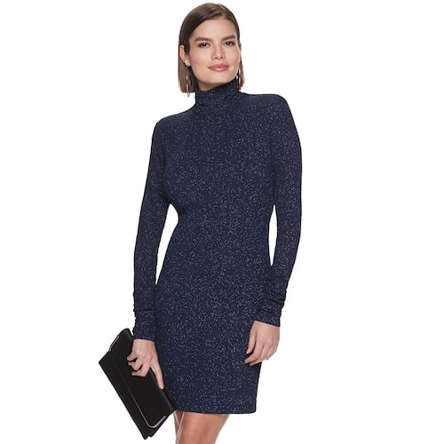 Jennifer Lopez Fitted Turtleneck Dress