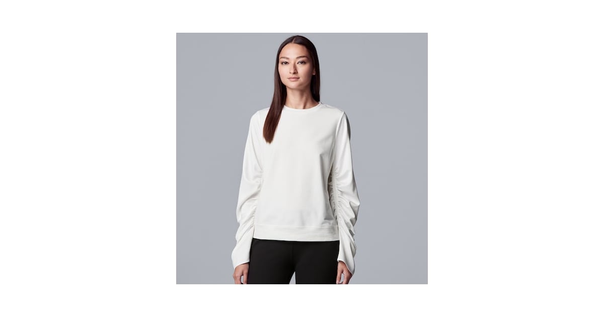 Simply Vera Vera Wang Petite Ruched Sleeve Sweatshirt | The Best Pieces ...