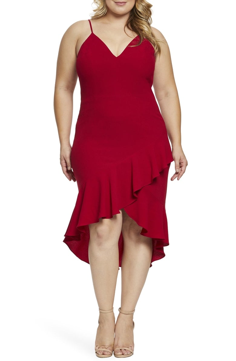 Dress the Population Wendy High/Low Ruffle Cocktail Dress