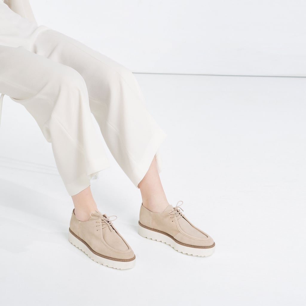 zara flat leather shoes