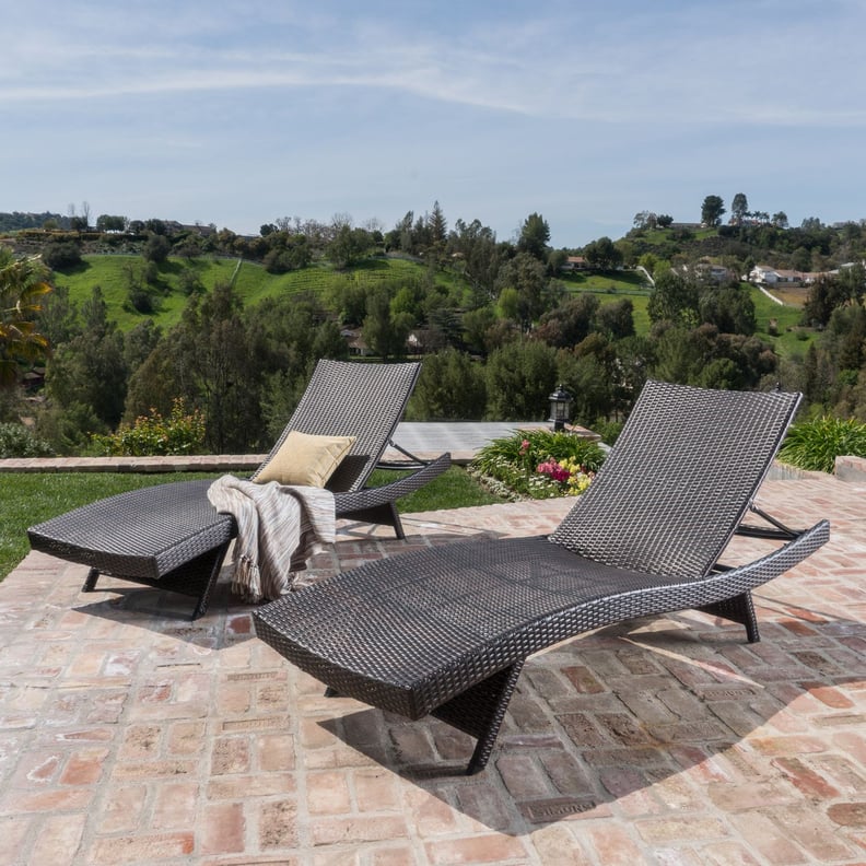 Carlsbad Brown Wicker Chaise Lounge Chair Set