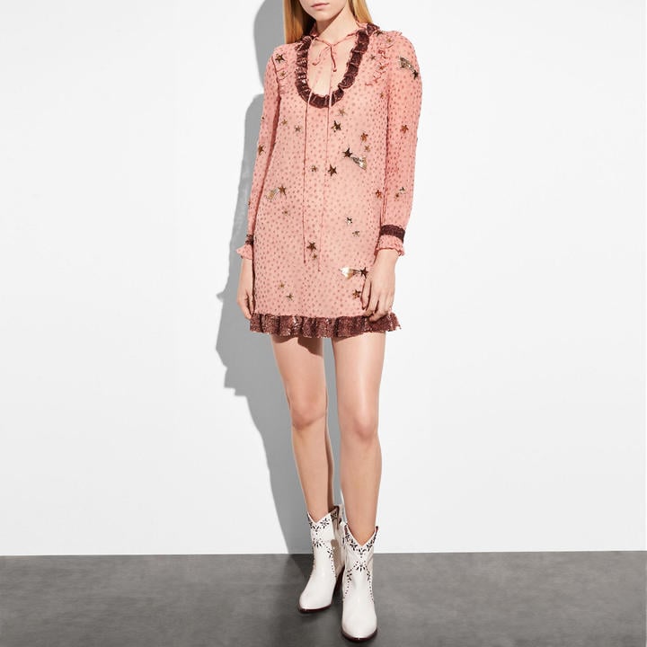 Coach Embellished Outerspace Print Dress