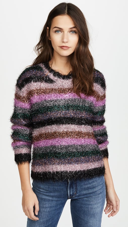 Milly Italian Metallic Fringe Sweater 