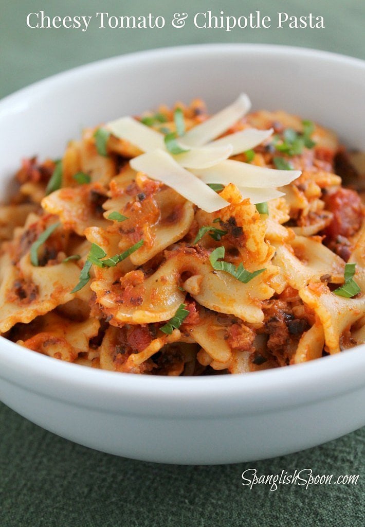 Get the recipe: cheesy tomato and chipotle pasta