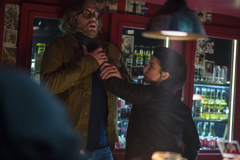 Gina Carano as Angel Dust and T.J. Miller as barkeep Weasel.