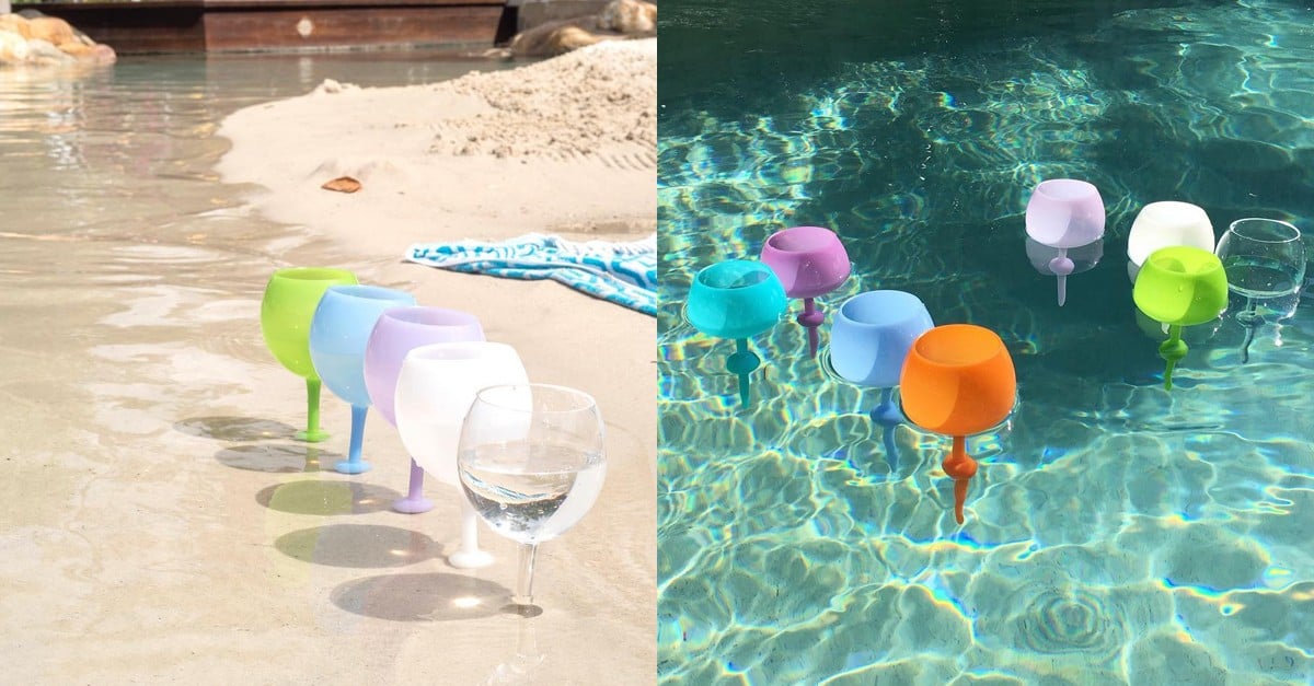 You Can Get Floating Wine Glasses For Your Poolside Drinking Needs and I  Want One In Every Color