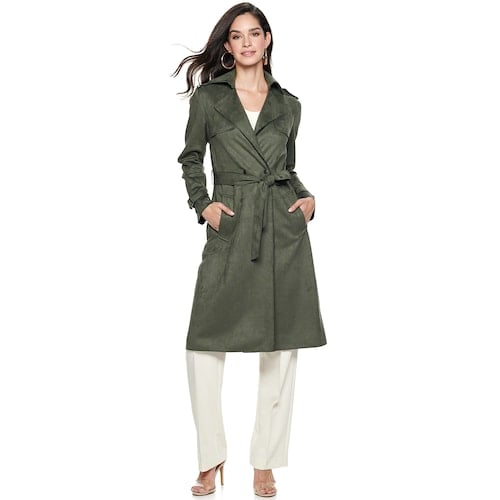 Nine West Belted FauxSuede Trench Coat Ciara Is the Face of Nine