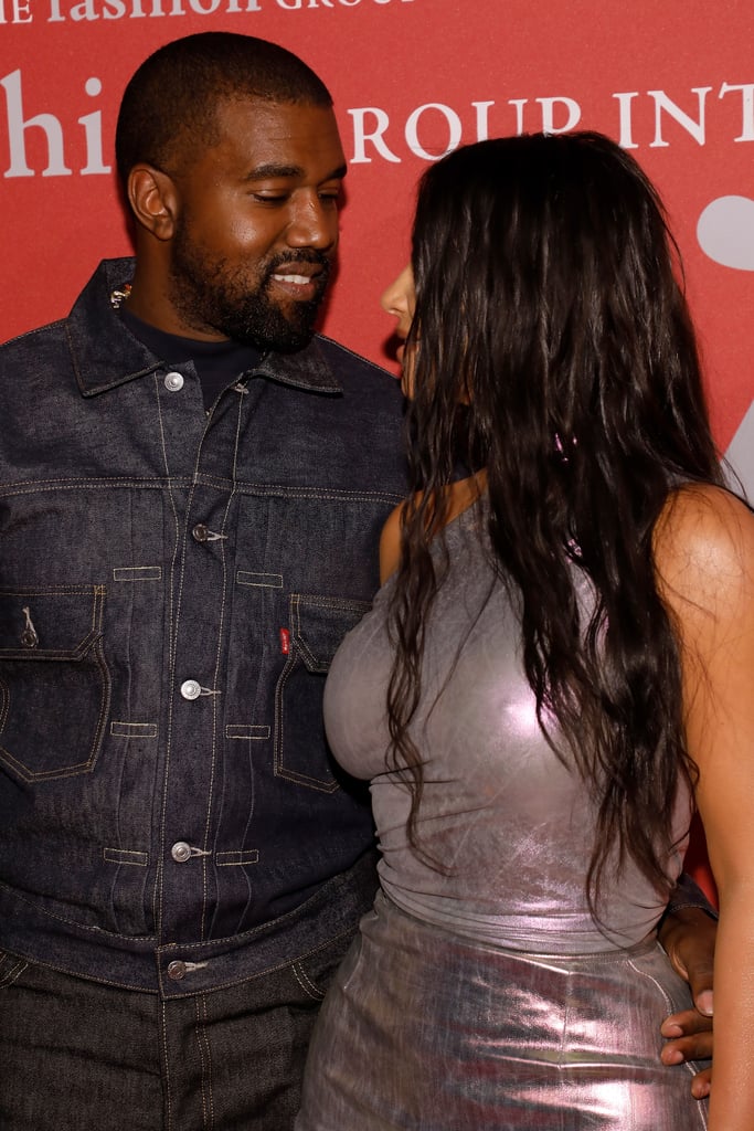 Kim Kardashian Wearing an Iridescent Dress With Kanye West at FGI's 2019 Night of Stars