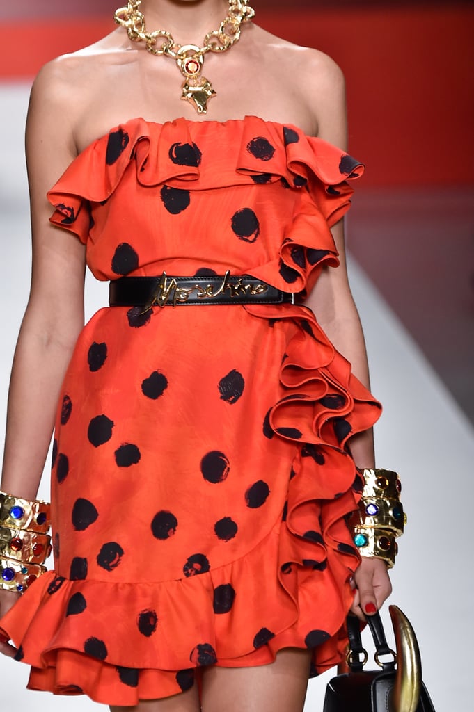 A Belt on the Moschino Runway at Milan Fashion Week