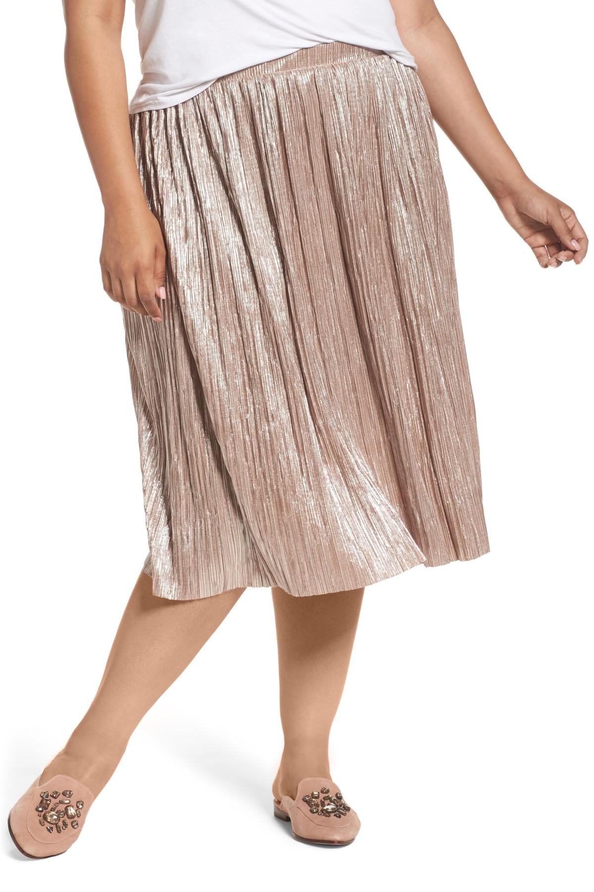 Vince metallic pleated skirt discount