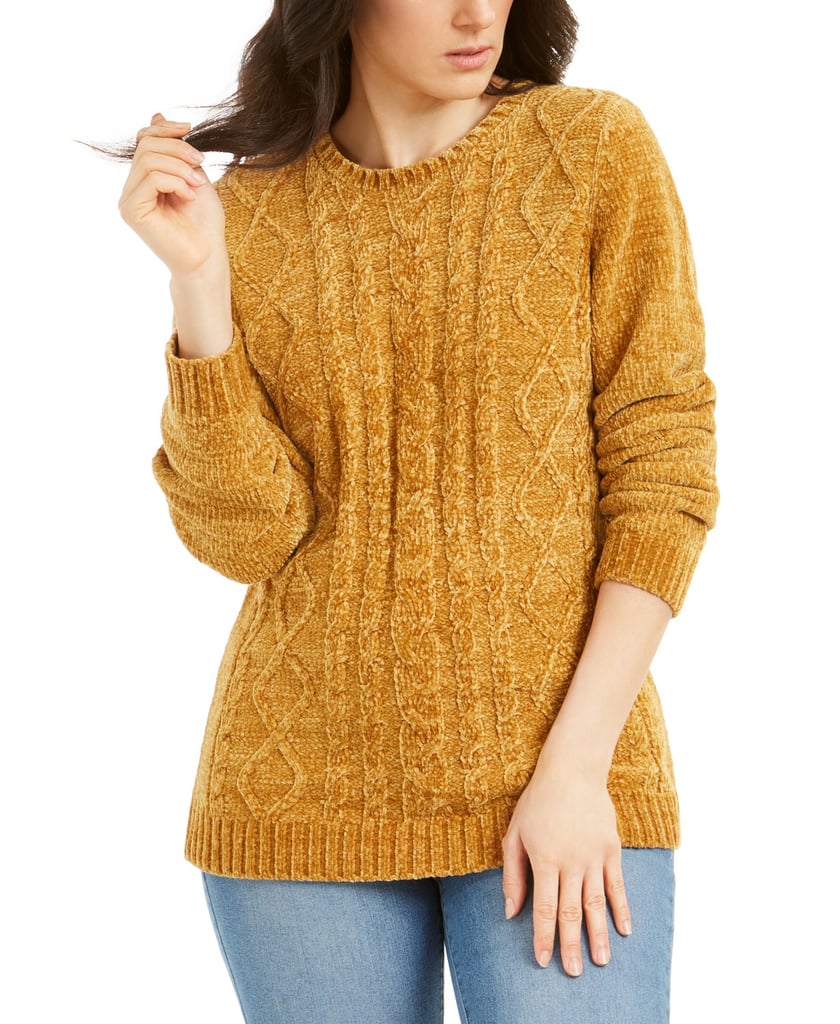 Karen Scott Cable-Knit Chenille Sweater