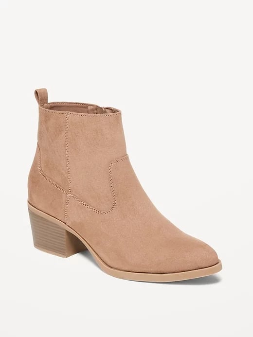 Navy western top ankle boots