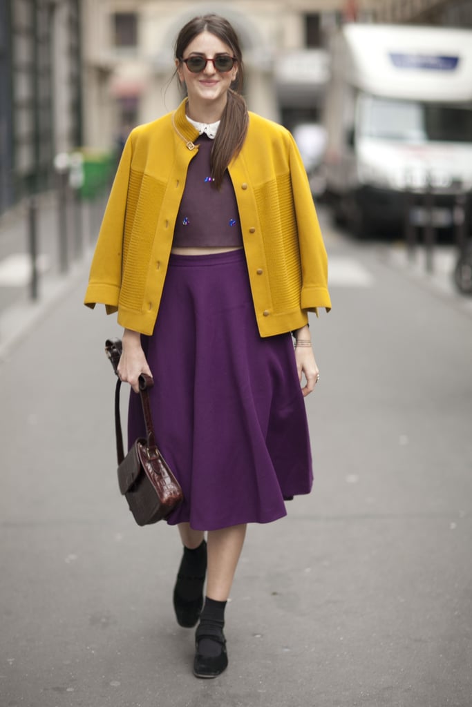 A perfect play on Fall color. | Best Street Style Paris Fashion Week ...