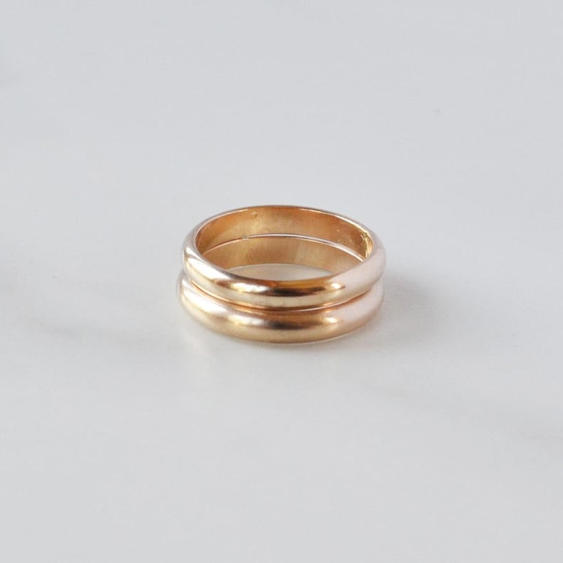 Wide Gold Filled Band Ring Thick Gold Band Smooth Gold