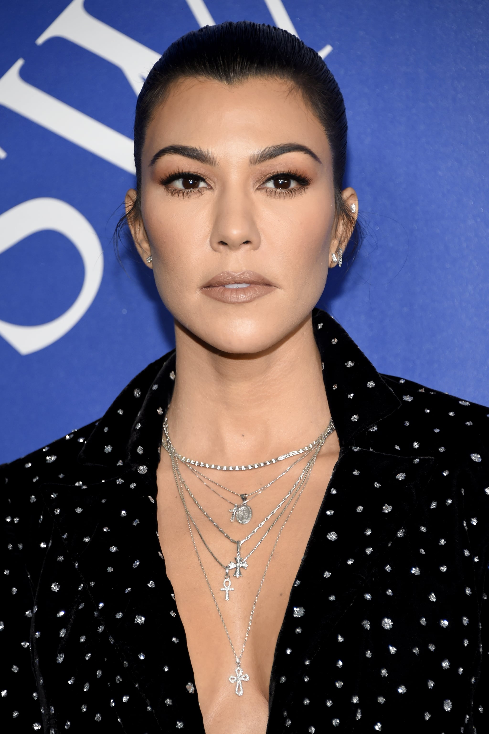 Diamond initial necklace kourtney kardashian hot sale