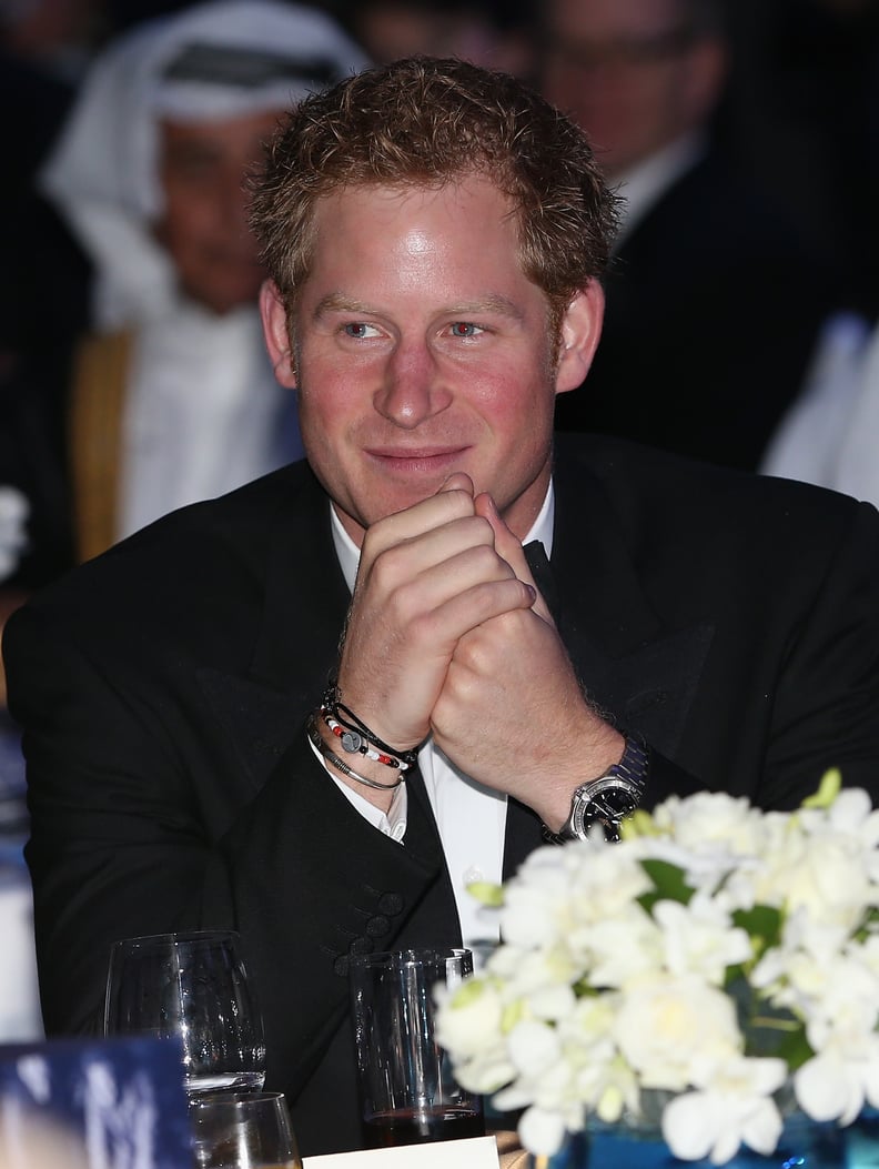 October 2013: Prince Harry at the Sentebale Forget Me Not Dinner in Dubai