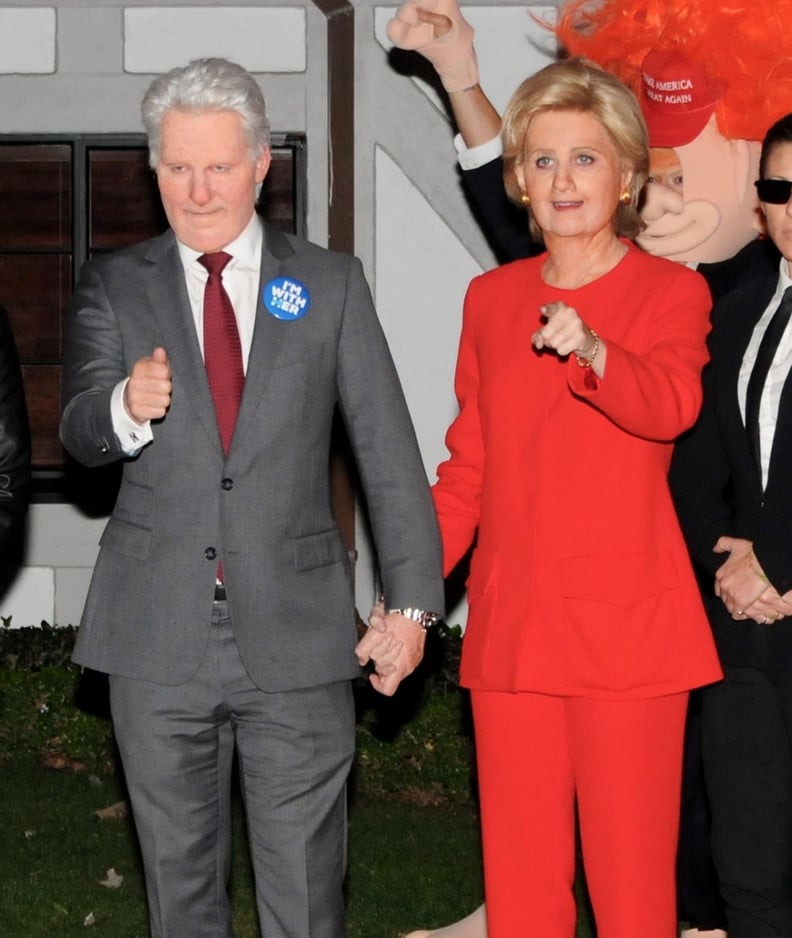 Katy Perry, Orlando Bloom, and a Friend as Hillary Clinton, Donald Trump, and Bill Clinton