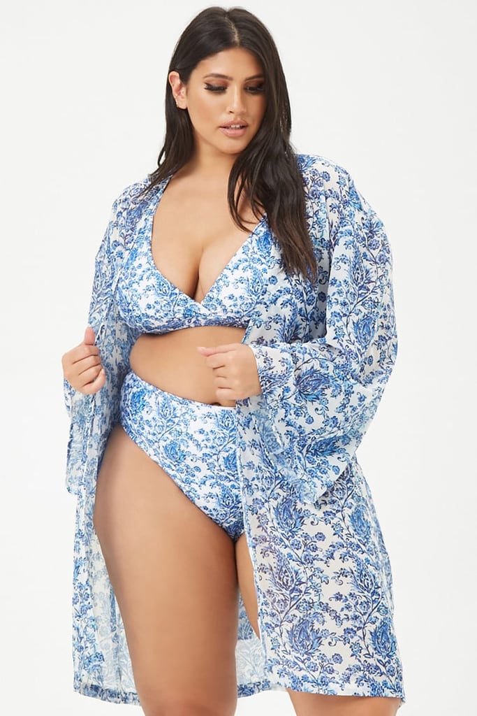 Kulani Kinis Floral Swim Cover-Up Kimono