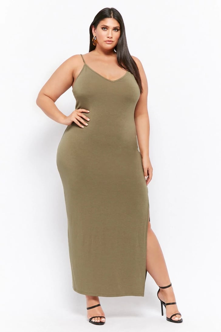 Forever 21 Side-Slit Maxi Dress | Emily Ratajkowski's Sheer Green Dress