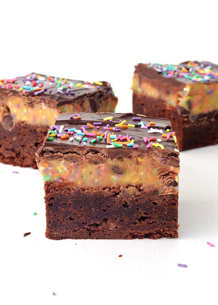 Funfetti Cookie Dough Brownies