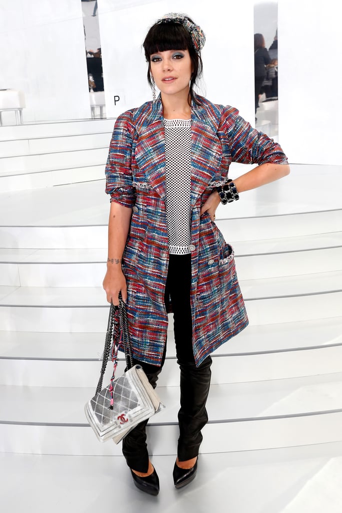 On Tuesday, Lily Allen attended Chanel's haute couture fashion show in Paris.