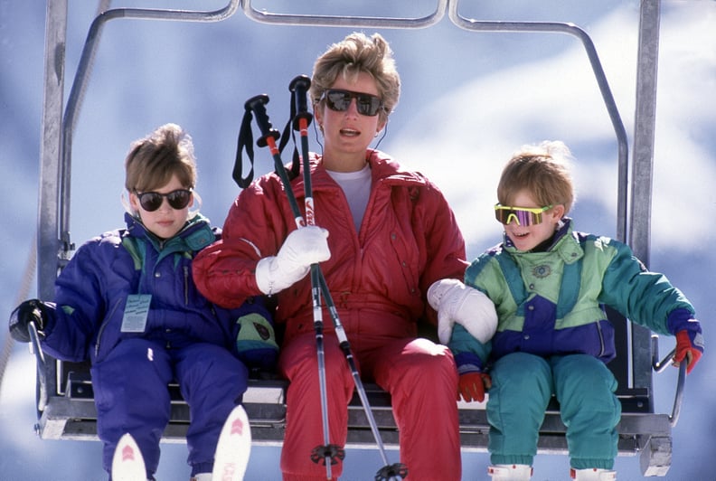 Diana, William, and Harry on a Ski Holiday, 1991