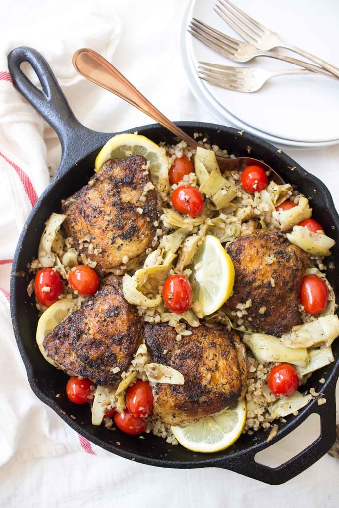One-Pan Greek Lemon Chicken With Cauliflower Rice