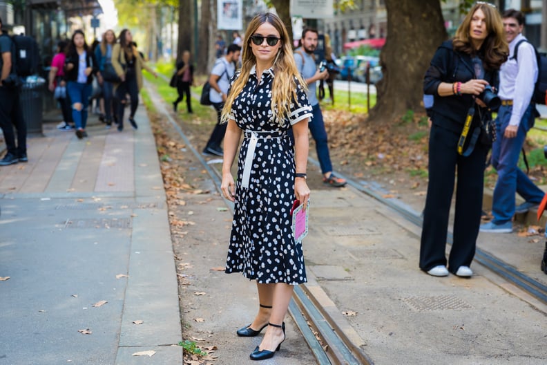 Polka Dots Look Most Sophisticated in the Form of a Belted Shirt Dress