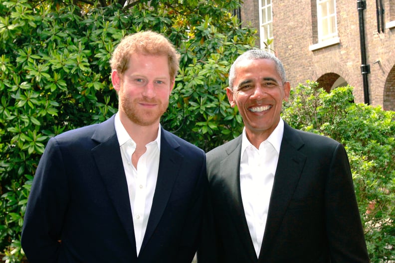 Here he is reunited with Prince Harry at Kensington Palace.