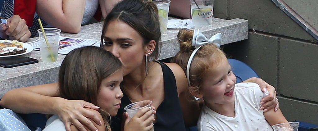 Jessica Alba and Her Daughters at US Open September 2016
