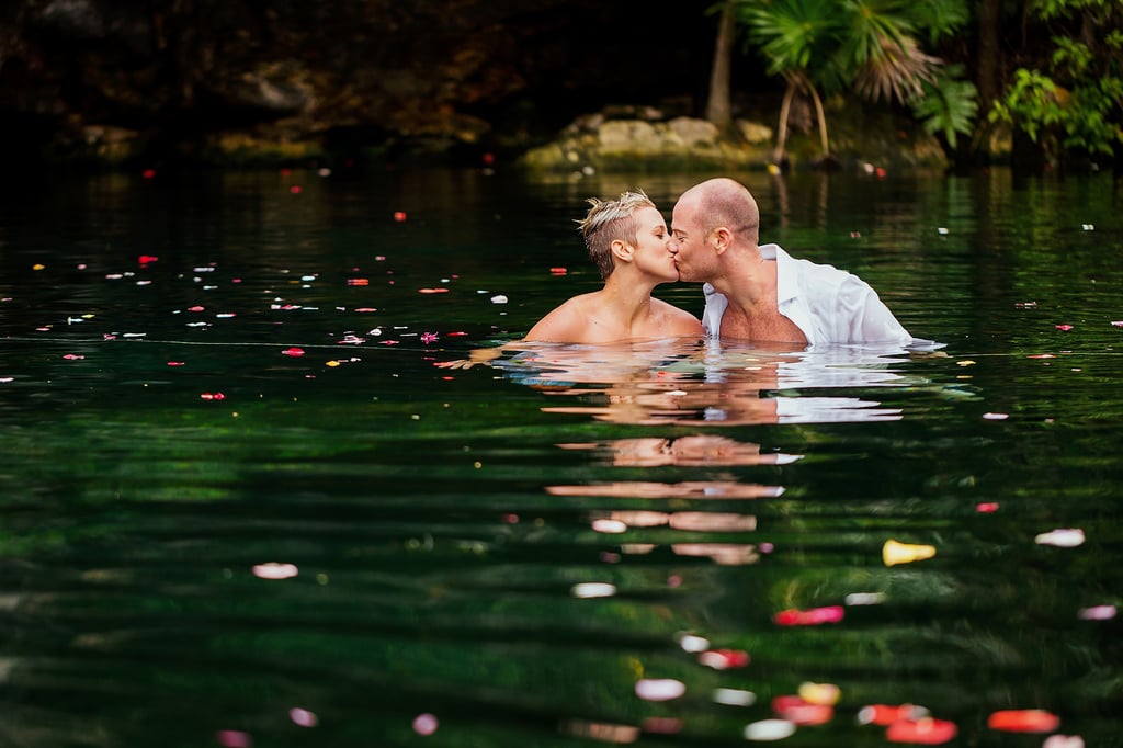 Underwater Trash-the-Wedding-Dress Shoot