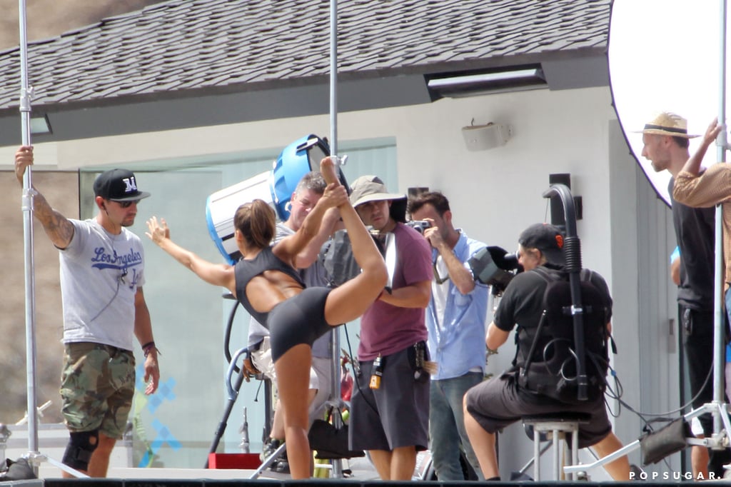 Jessica Alba Doing Yoga