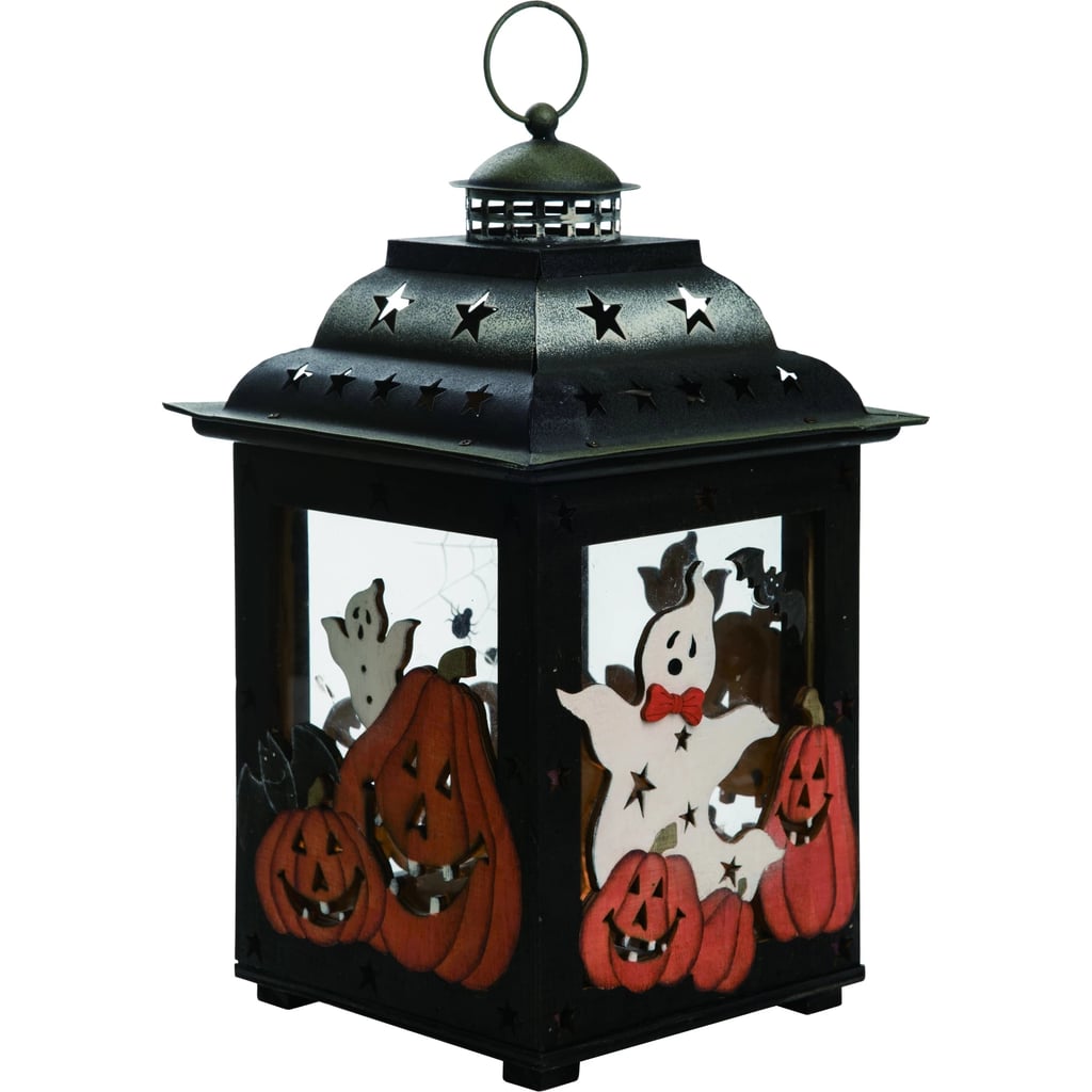 Transpac Glass Black Halloween Lantern