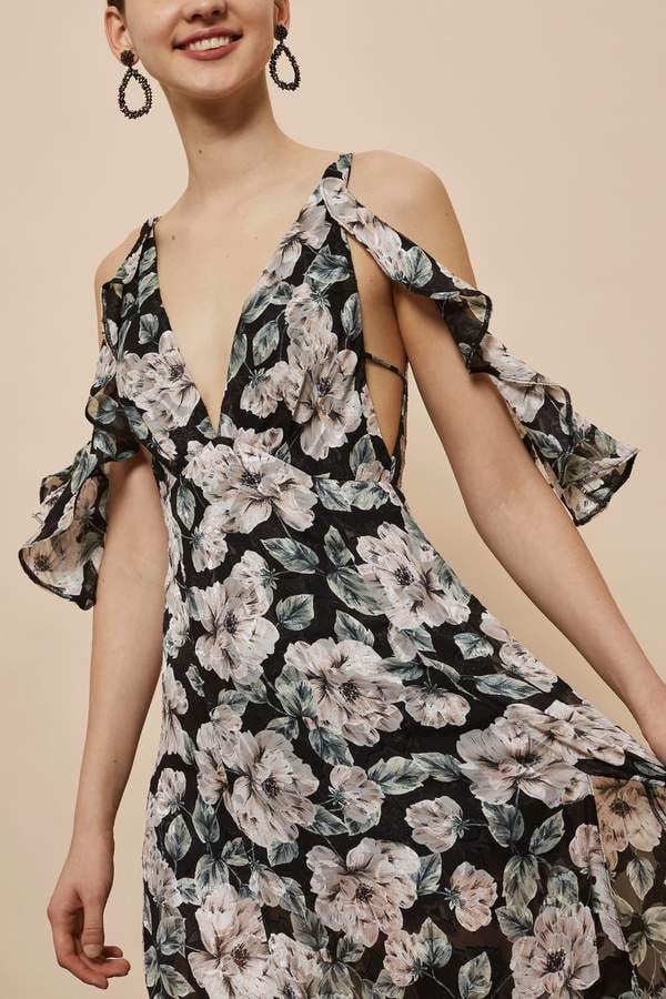 Topshop Floral Cold Shoulder Maxi Dress | Wedding Guest ...