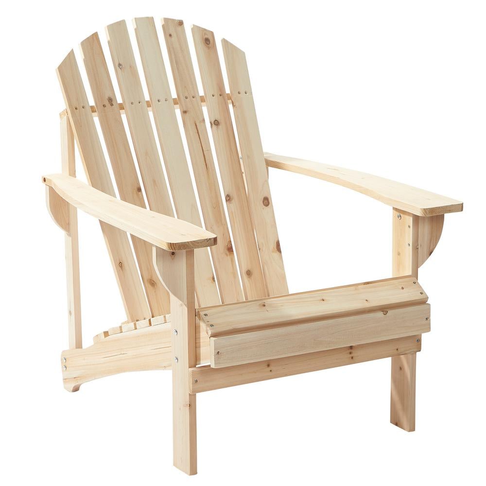 Hampton Bay Unfinished Stationary Wood Outdoor Adirondack Chair (2Pack