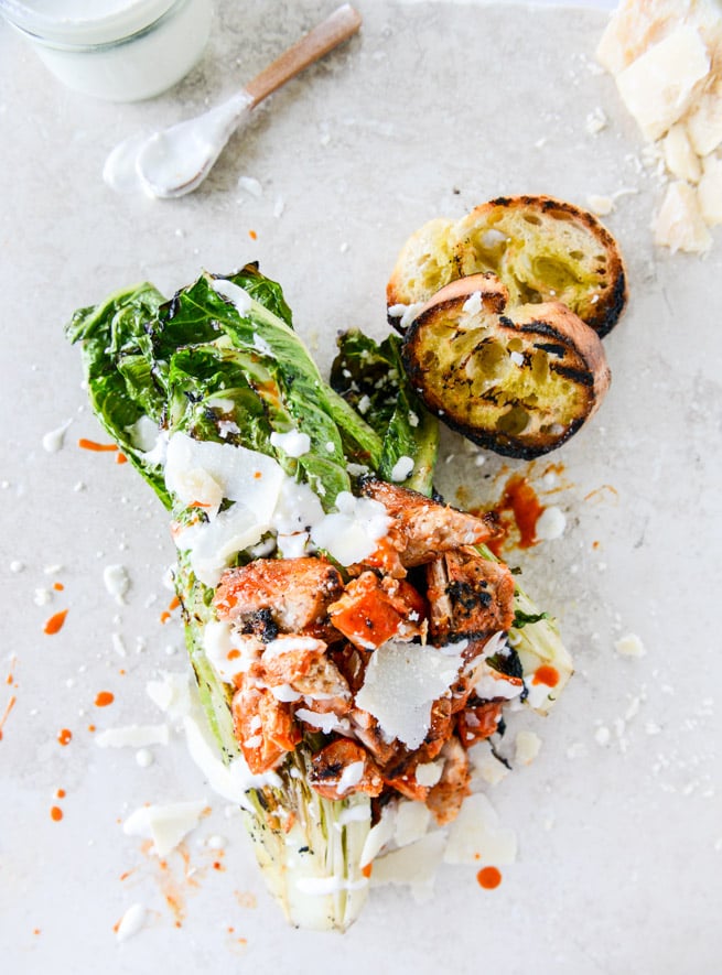 Grilled Caesar Buffalo Chicken Salad