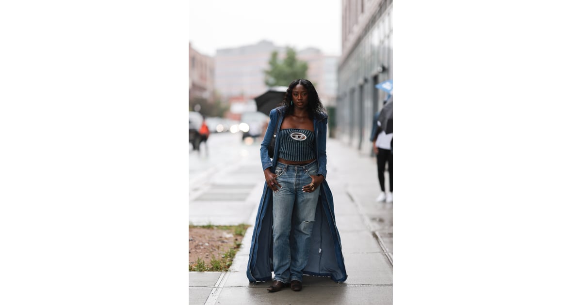 Floor length store jean jacket