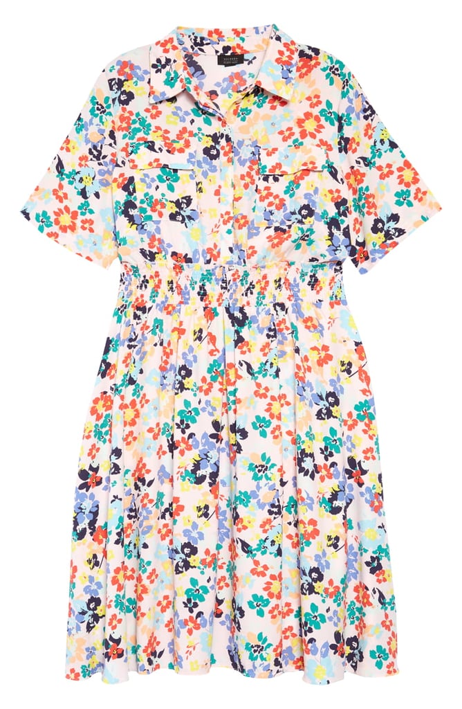 Halogen x Atlantic-Pacific Floral Smocked Utility Dress