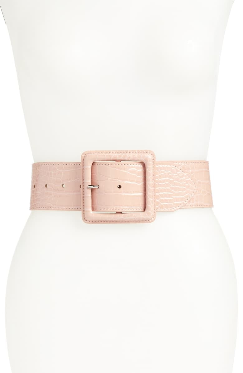 Halogen x Atlantic Pacific Croc Embossed Stretch Belt 50