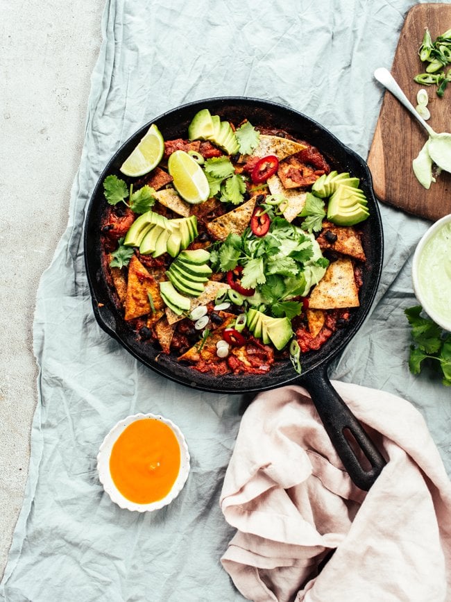 Chilaquiles With Cashew and Coriander Crema