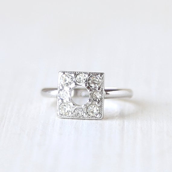 Sterling Silver Square Ring (20) Engagement Rings Under 50 POPSUGAR Smart Living Photo 26