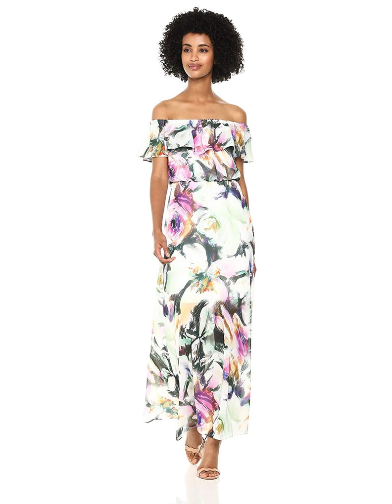 Betsey Johnson Women's Strapless Floral Maxi Dress