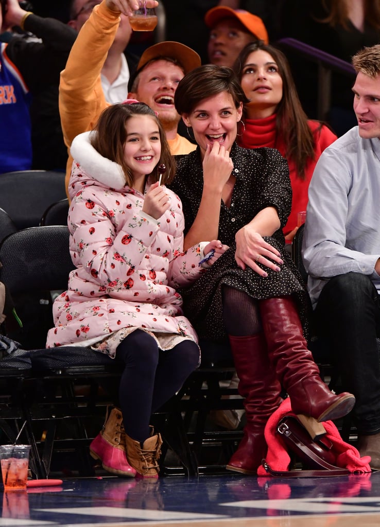 Katie Holmes and Suri Cruise at Knicks Game December 2017