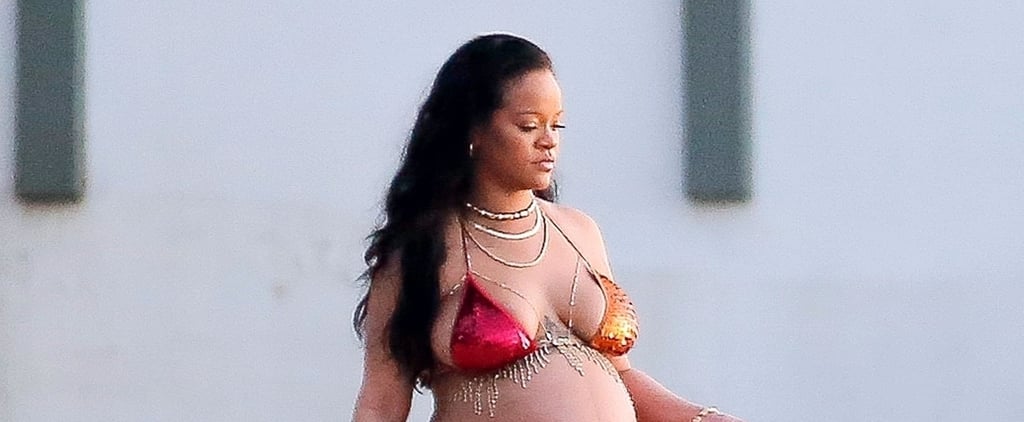 Rihanna's Sequin Bikini Top and Low-Rise Skirt